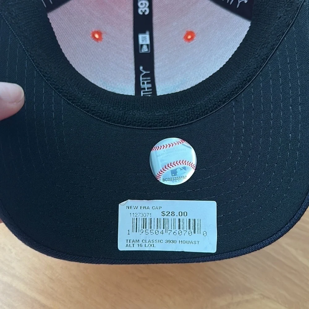 Houston Astros new era fitted baseball hat, size large Dash extra large NWT